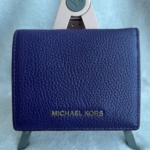 Michael Kors Mercer Leather Card Case - Iris (Purple)